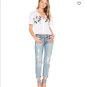Rails Gretta Embroidered Button Down White Floral